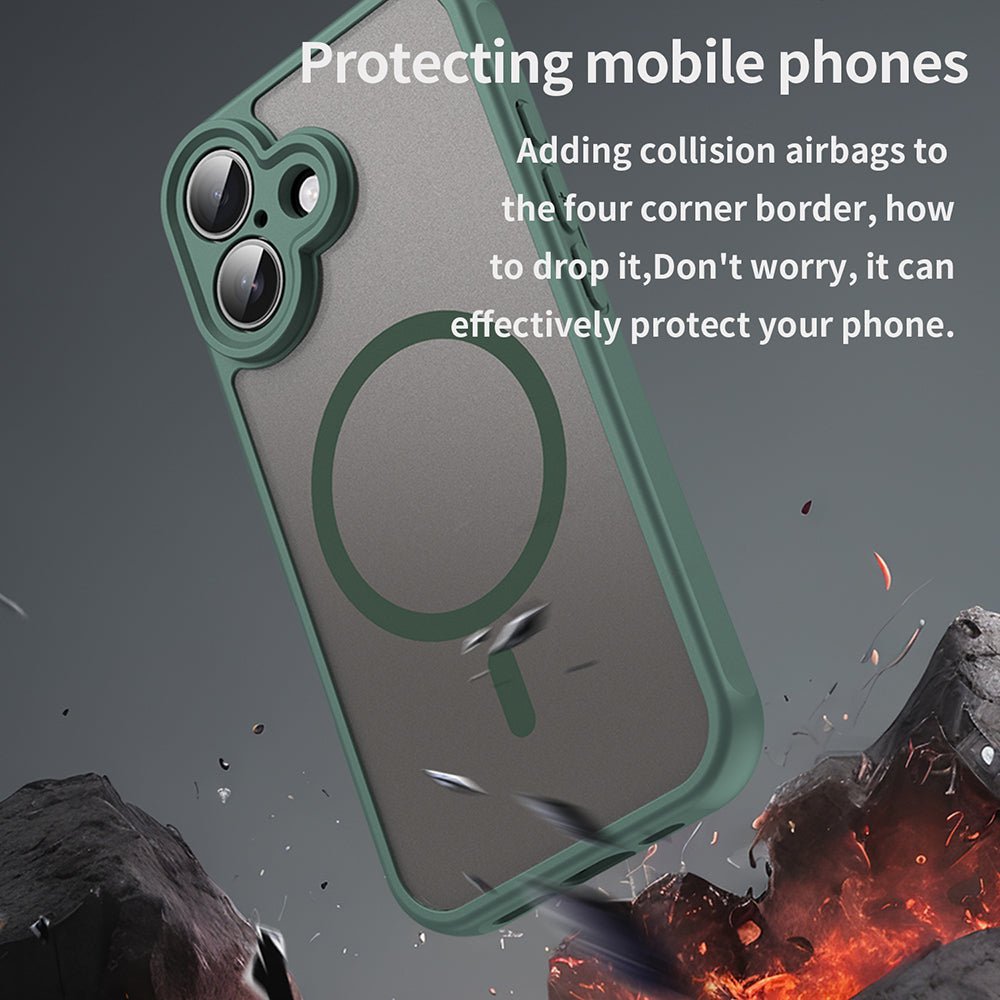 Techsuit iPhone 16 - Σκληρή Θήκη με Πλαίσιο Σιλικόνης και MagSafe - HaloFrost II MagSafe - Green