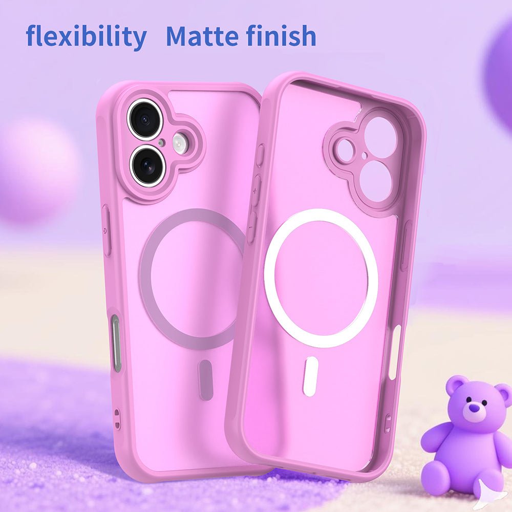 Techsuit iPhone 16 - Σκληρή Θήκη με Πλαίσιο Σιλικόνης και MagSafe - HaloFrost II MagSafe - Pink