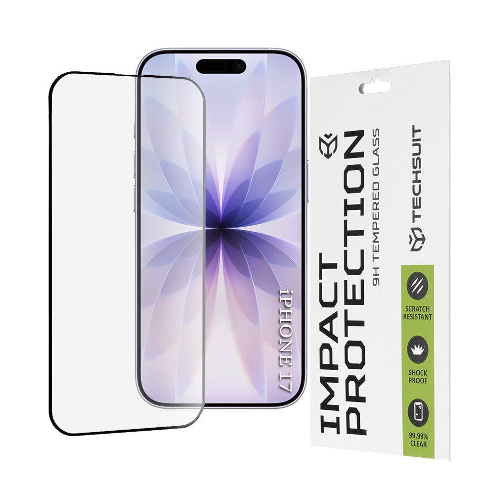 Techsuit iPhone 17 / iPhone 16 Pro - Full Screen Full Glue Tempered Glass Αντιχαρακτικό Γυαλί Οθόνης 9H 0.33mm 111D - Black