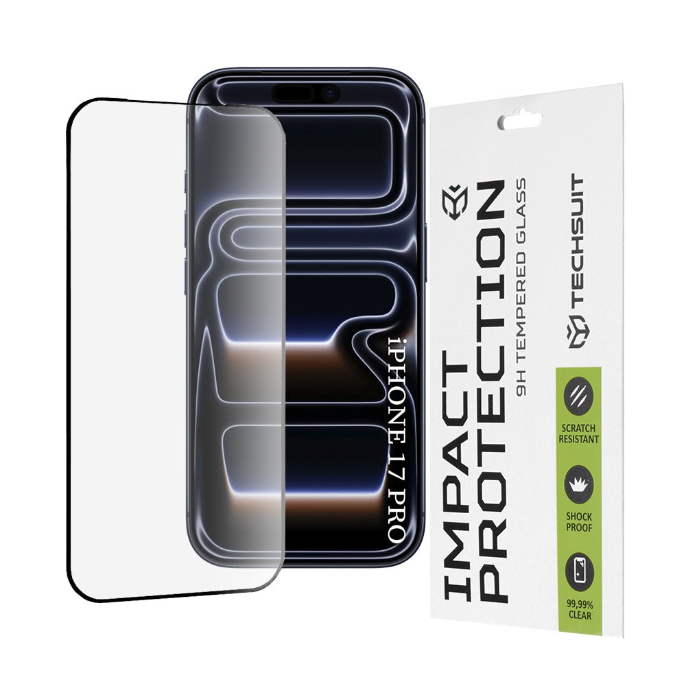 Techsuit iPhone 17 Pro - Full Screen Full Glue Tempered Glass Αντιχαρακτικό Γυαλί Οθόνης 9H 0.33mm 111D - Black