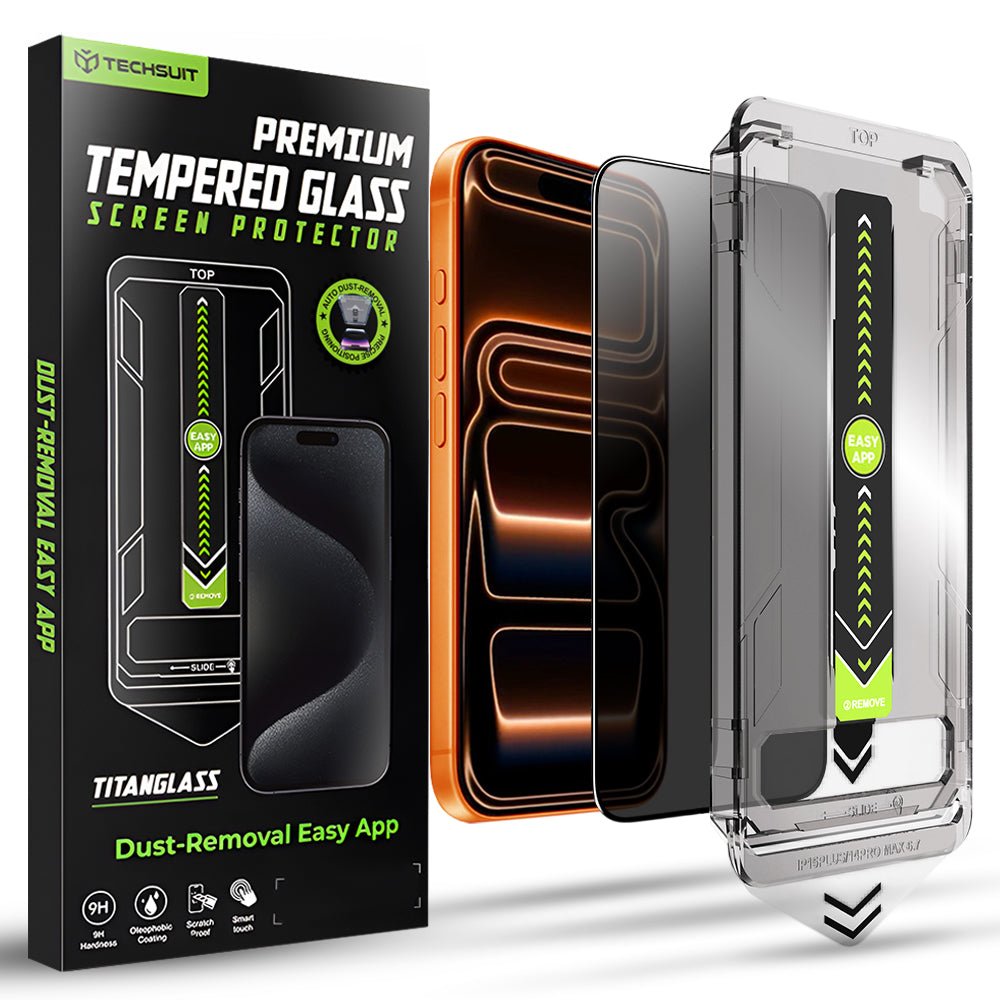 Techsuit iPhone 17 Pro Max - Full Screen Αντιχαρακτικό Γυαλί Οθόνης - TitanGlass FullCover - Privacy