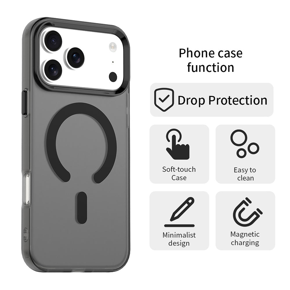 Techsuit iPhone 17 Pro Max - Σκληρή Θήκη με Πλαίσιο Σιλικόνης και MagSafe - CandyCase MagSafe - Black
