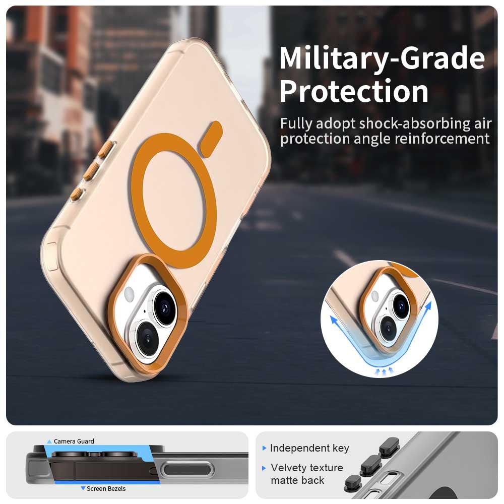 Techsuit iPhone 17 Pro Max - Σκληρή Θήκη με Πλαίσιο Σιλικόνης και MagSafe - CandyCase MagSafe - Orange