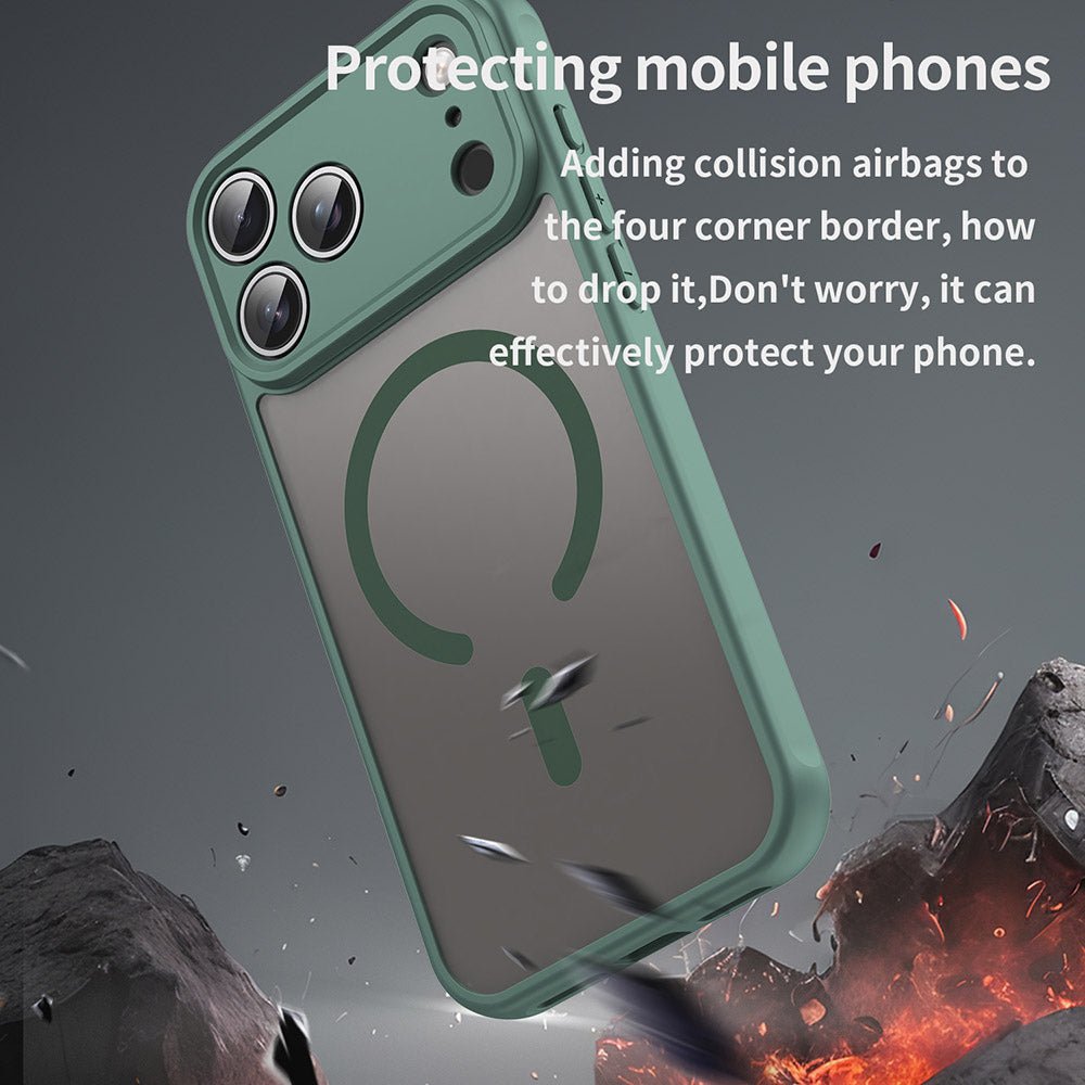 Techsuit iPhone 17 Pro Max - Σκληρή Θήκη με Πλαίσιο Σιλικόνης και MagSafe - HaloFrost II MagSafe - Green