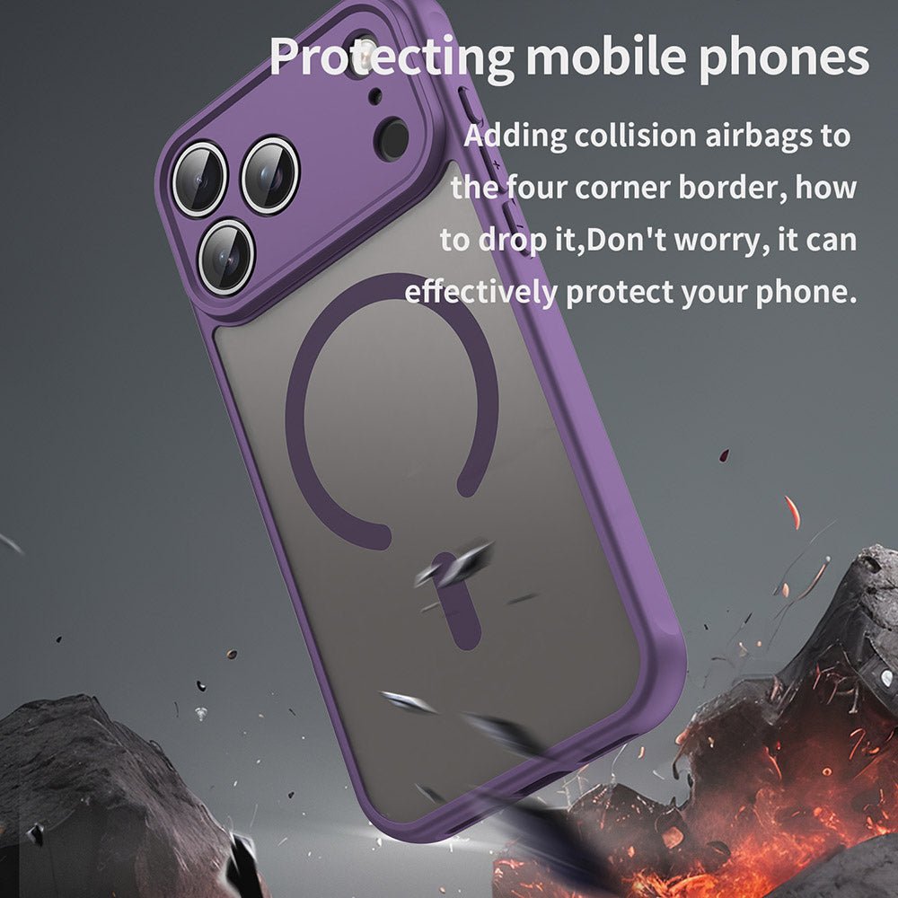 Techsuit iPhone 17 Pro Max - Σκληρή Θήκη με Πλαίσιο Σιλικόνης και MagSafe - HaloFrost II MagSafe - Purple