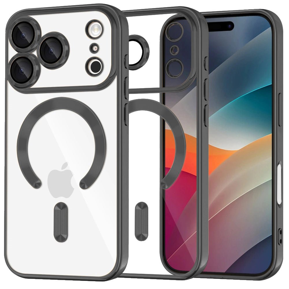 Techsuit iPhone 17 Pro Max - Θήκη Σιλικόνης - Luxury Crystal MagSafe - Black / Clear