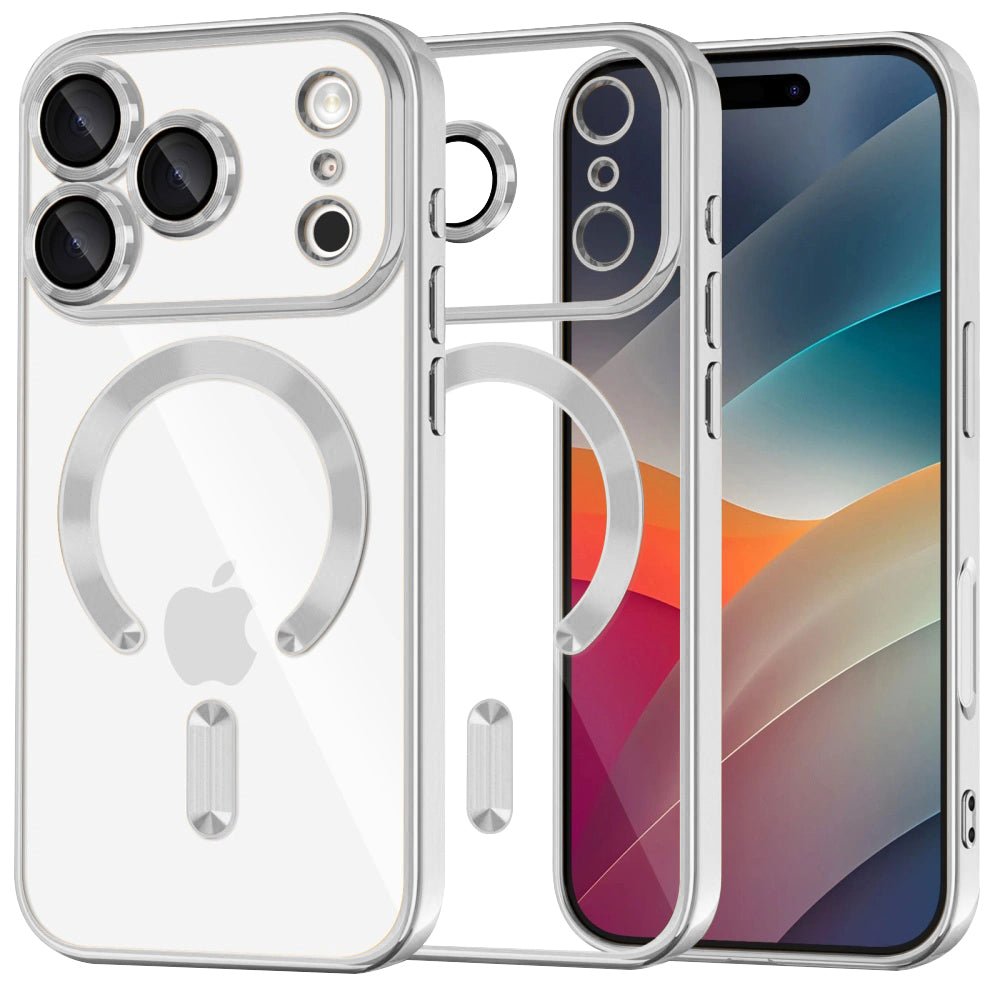 Techsuit iPhone 17 Pro Max - Θήκη Σιλικόνης - Luxury Crystal MagSafe - Silver