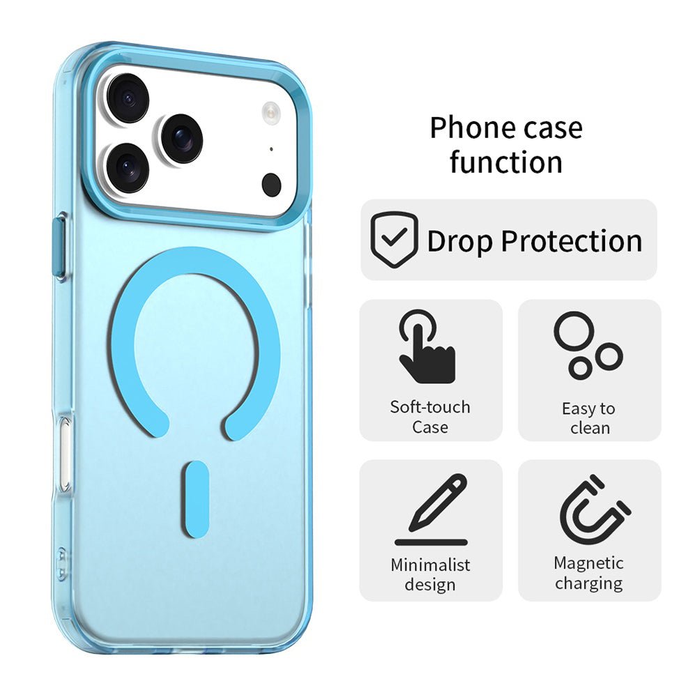 Techsuit iPhone 17 Pro - Σκληρή Θήκη με Πλαίσιο Σιλικόνης και MagSafe - CandyCase MagSafe - Blue
