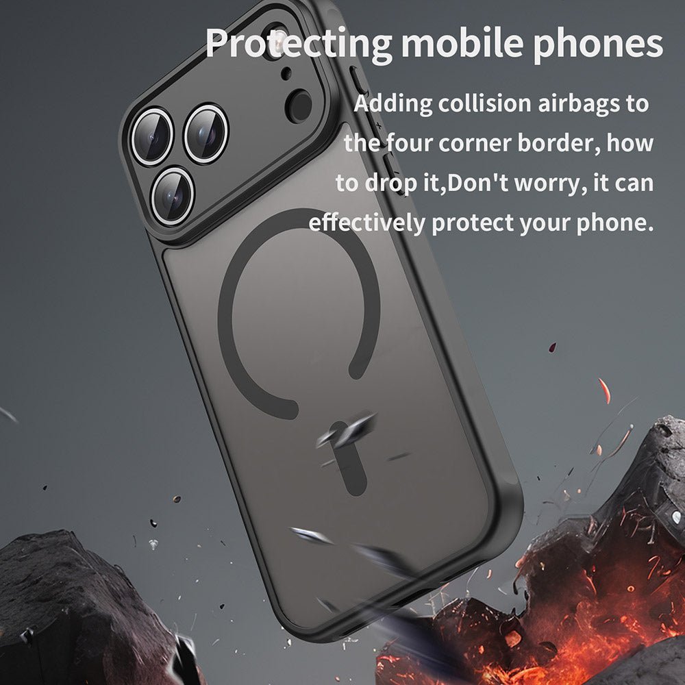 Techsuit iPhone 17 Pro - Σκληρή Θήκη με Πλαίσιο Σιλικόνης και MagSafe - HaloFrost II MagSafe - Black
