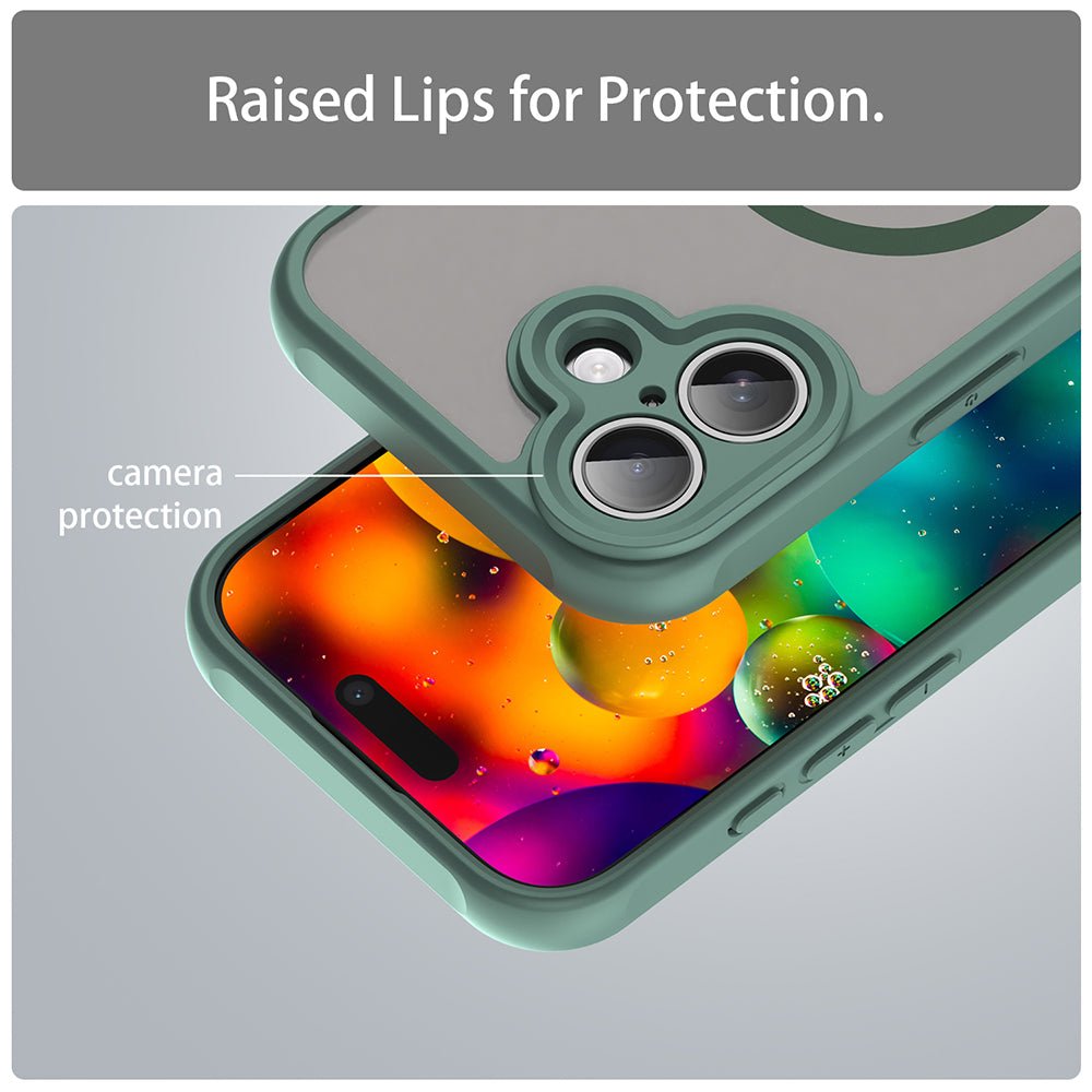 Techsuit iPhone 17 - Σκληρή Θήκη με Πλαίσιο Σιλικόνης και MagSafe - HaloFrost II MagSafe - Green
