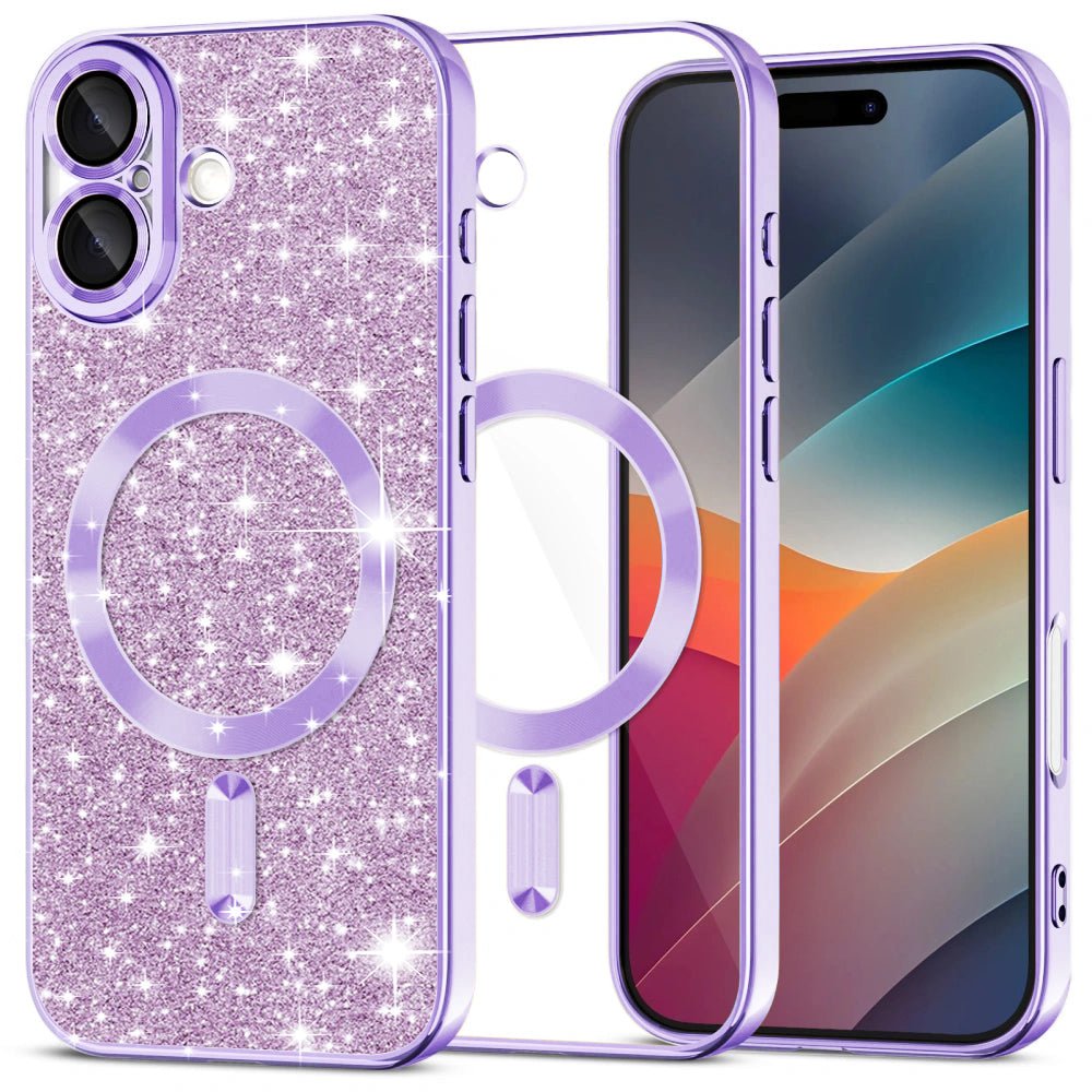 Techsuit iPhone 17 - Θήκη Σιλικόνης - Luxury Glitter MagSafe - Light Purple