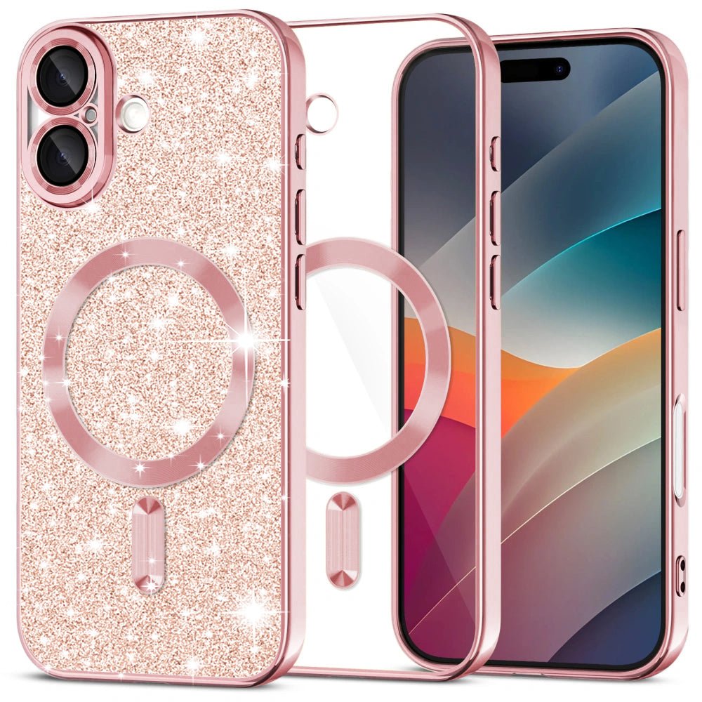 Techsuit iPhone 17 - Θήκη Σιλικόνης - Luxury Glitter MagSafe - Rose Gold