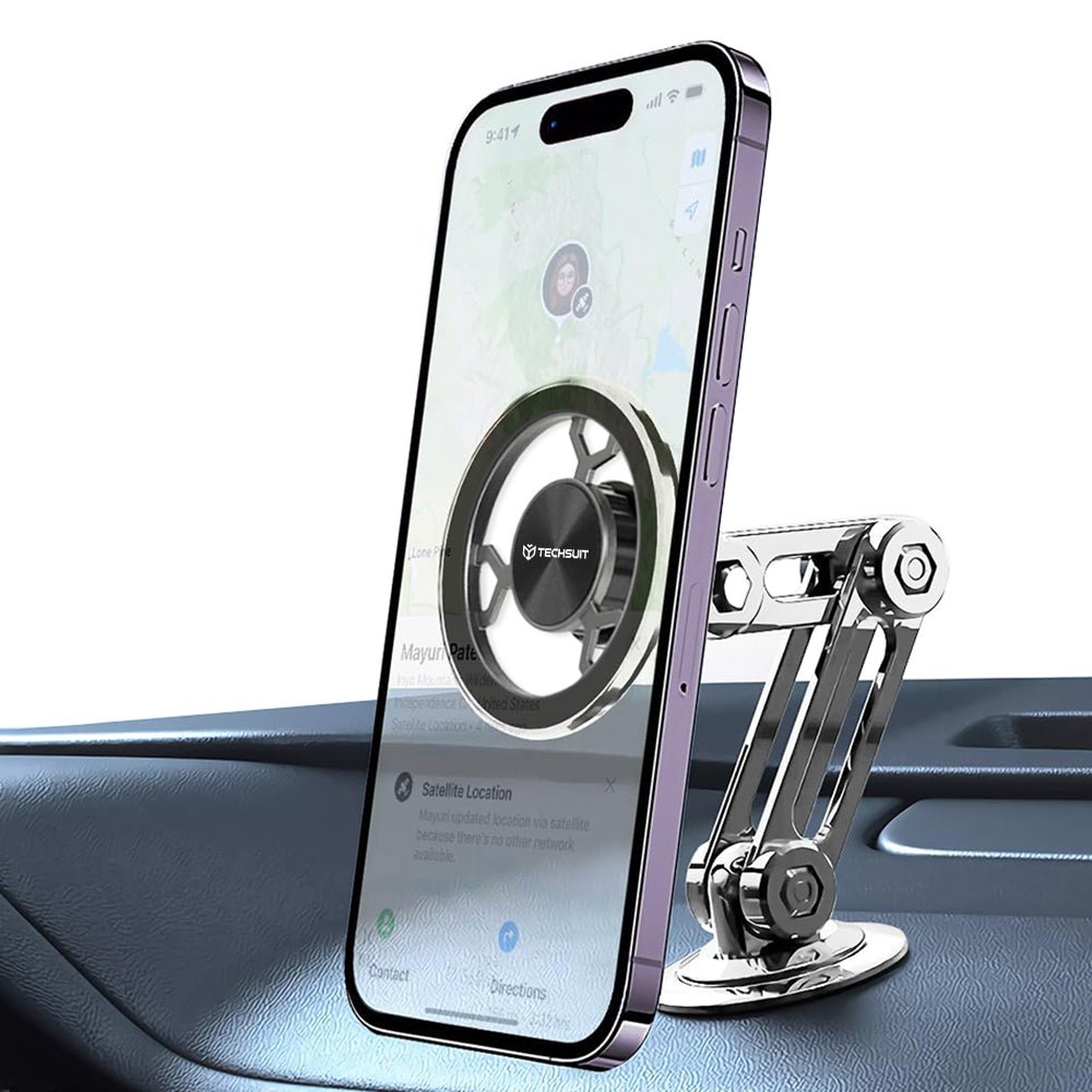 Techsuit Μαγνητική MagSafe Βάση Αυτοκινήτου για το Ταμπλό - TitanMagX S14 - Grey