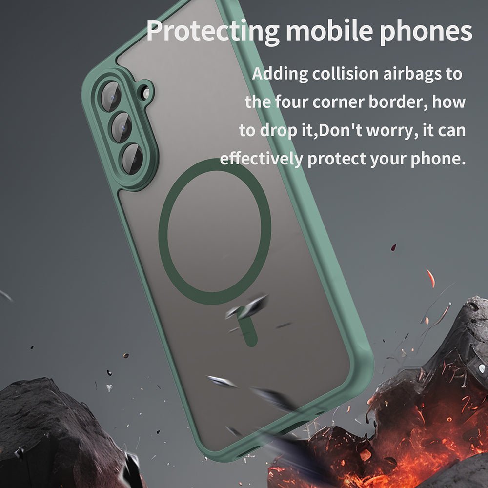 Techsuit Samsung Galaxy A17 4G / 5G - Σκληρή Θήκη με Πλαίσιο Σιλικόνης και MagSafe - HaloFrost II MagSafe - Green