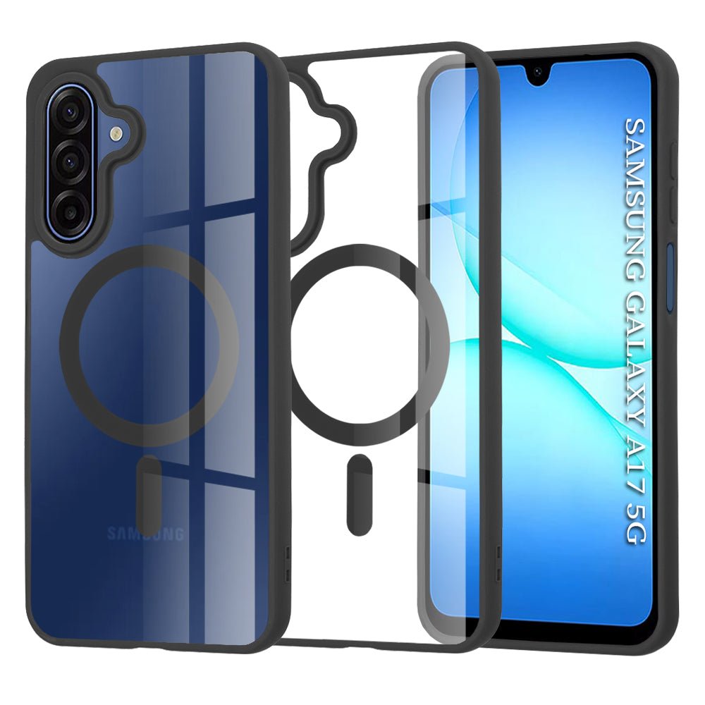 Techsuit Samsung Galaxy A17 4G / 5G - Σκληρή Θήκη με Πλαίσιο Σιλικόνης - MagSafe Pro - Clear / Black