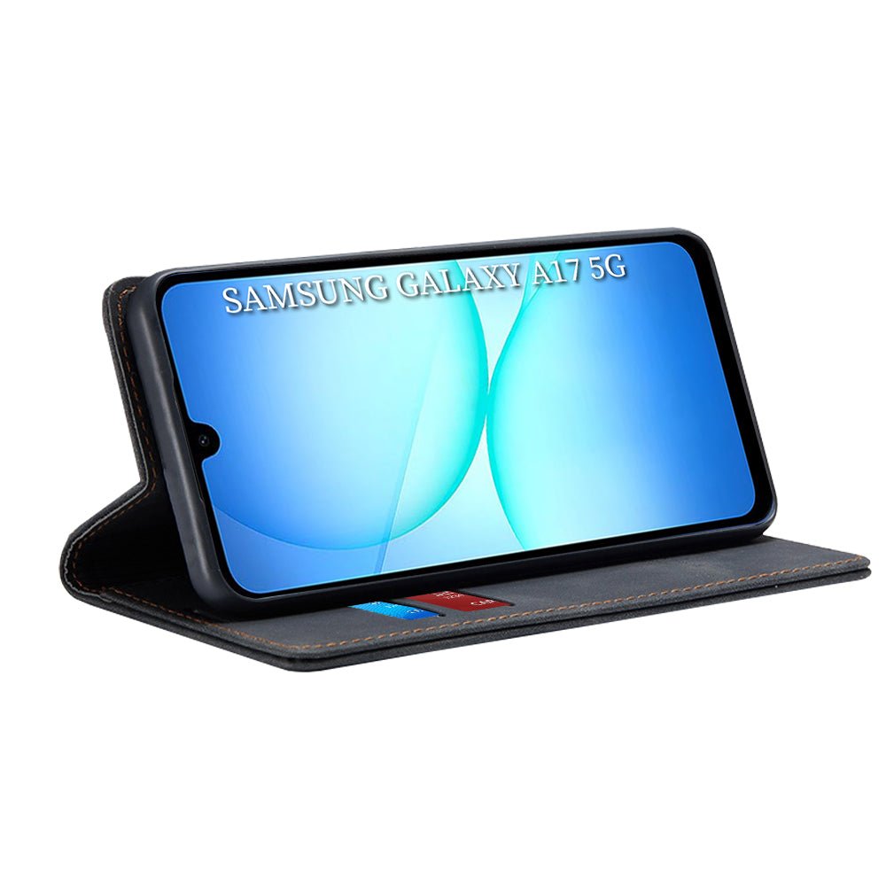 Techsuit Samsung Galaxy A18 4G / A17 4G / 5G - Θήκη Πορτοφόλι από Δερματίνη με Stand - Confy Cover - Black