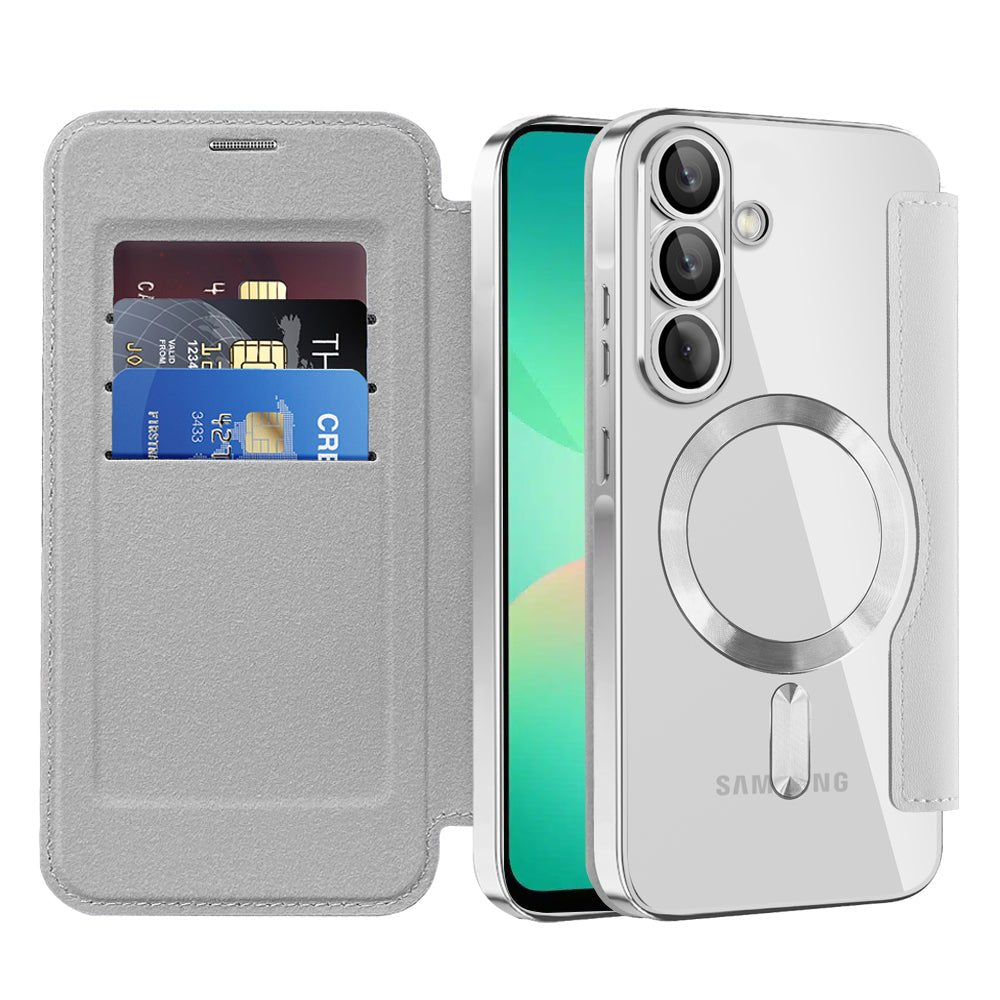Techsuit Samsung Galaxy A26 5G - Θήκη Βιβλίο με MagSafe με Υποδοχές Καρτών και RFID Προστασία - SmartMag Book Case - Grey
