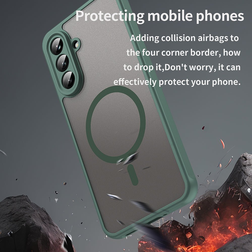 Techsuit Samsung Galaxy A36 5G - Σκληρή Θήκη με Πλαίσιο Σιλικόνης και MagSafe - HaloFrost II MagSafe - Green