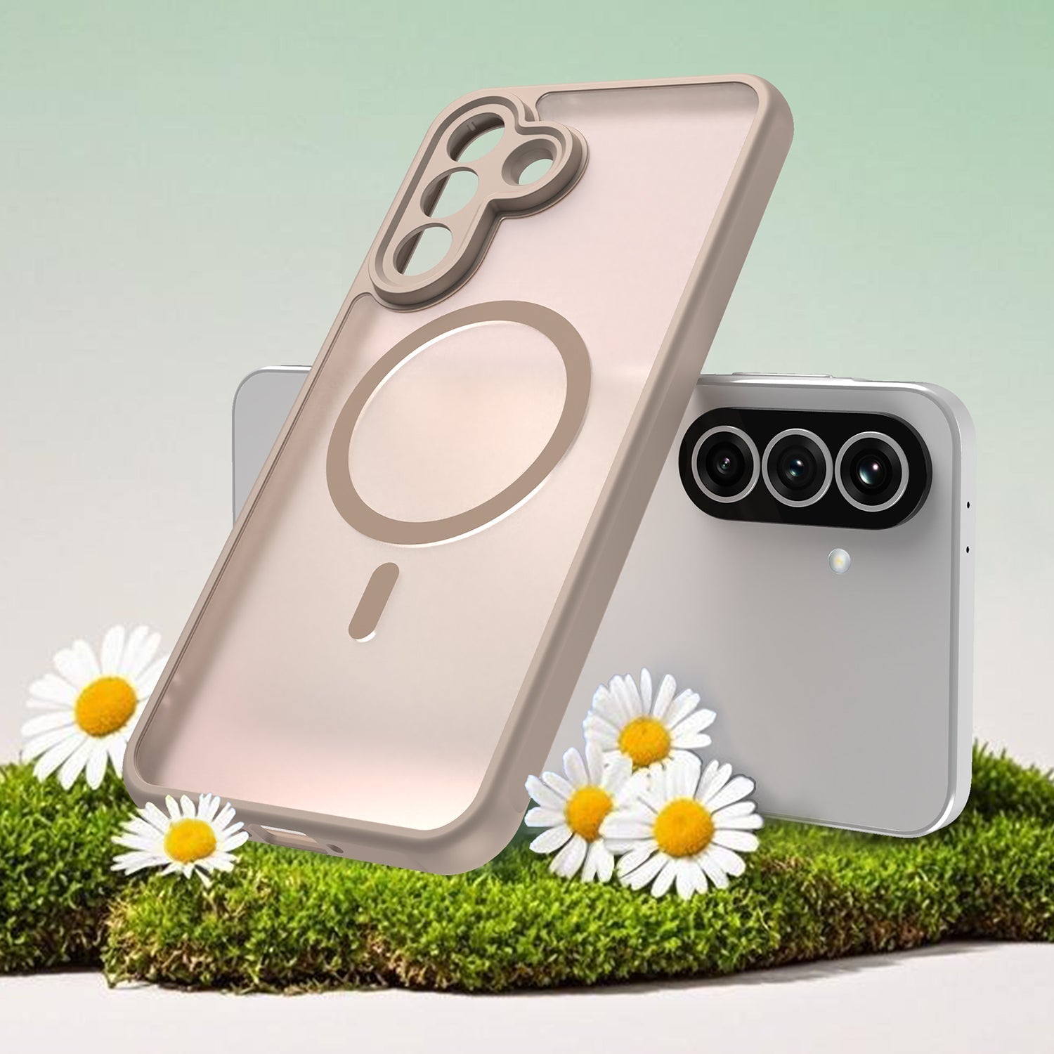 Techsuit Samsung Galaxy A37 5G - Σκληρή Θήκη με Πλαίσιο Σιλικόνης και MagSafe - HaloFrost II MagSafe - Gold