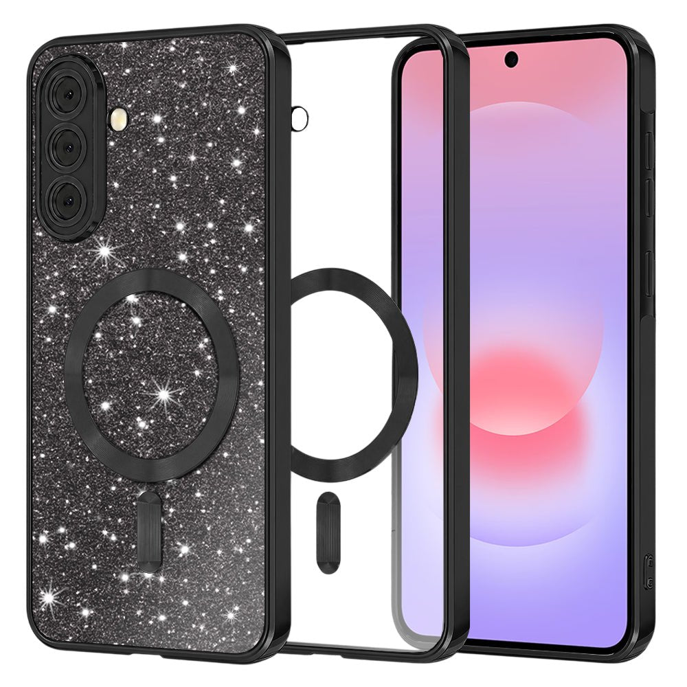 Techsuit Samsung Galaxy A37 5G - Θήκη Σιλικόνης - Luxury Glitter MagSafe - Black