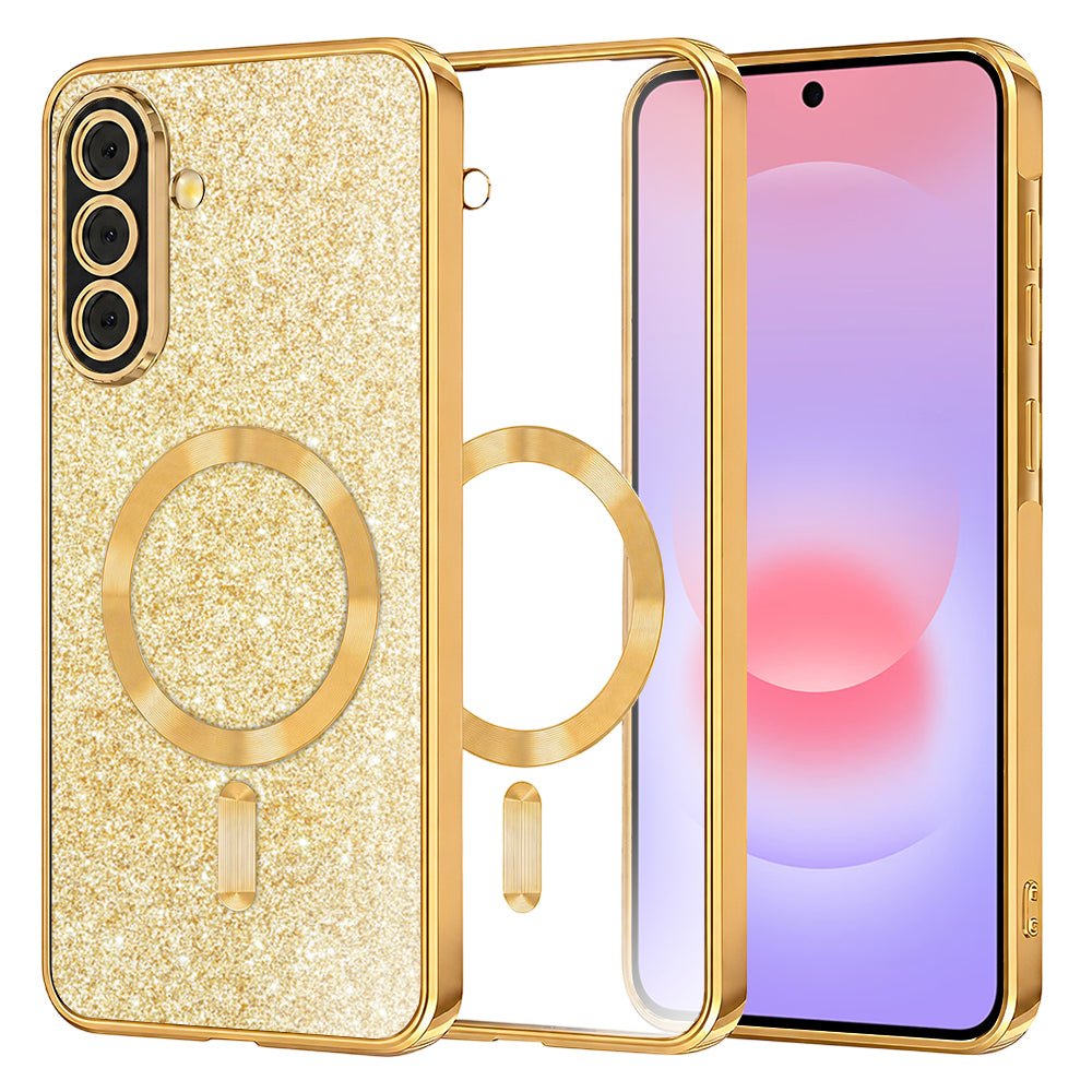 Techsuit Samsung Galaxy A37 5G - Θήκη Σιλικόνης - Luxury Glitter MagSafe - Gold