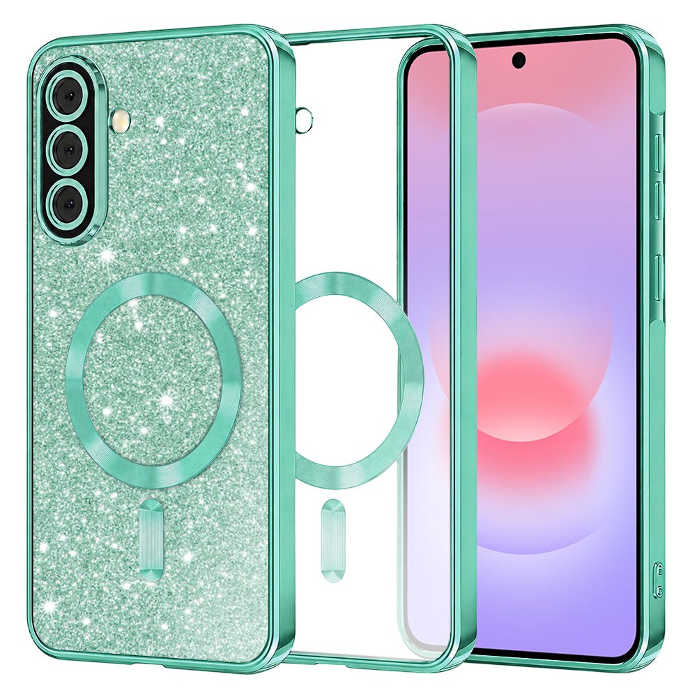 Techsuit Samsung Galaxy A37 5G - Θήκη Σιλικόνης - Luxury Glitter MagSafe - Light Green