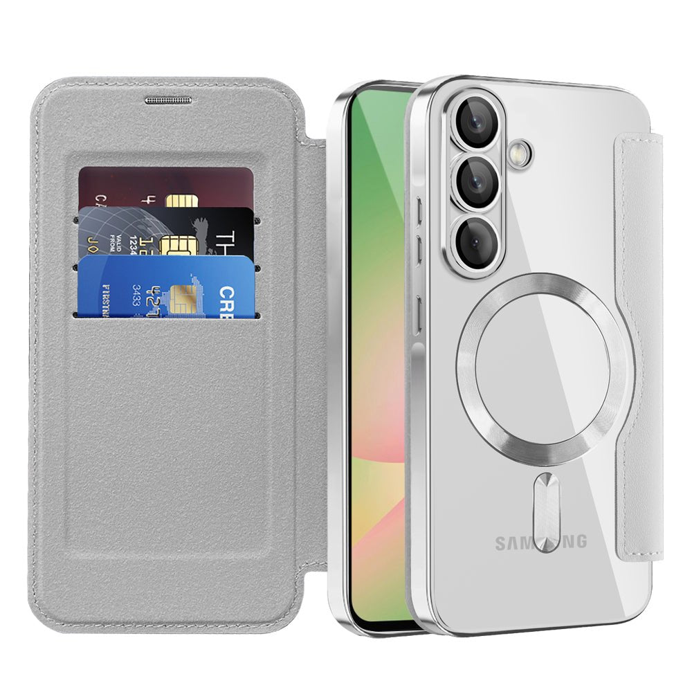 Techsuit Samsung Galaxy A56 5G - Θήκη Βιβλίο με MagSafe με Υποδοχές Καρτών και RFID Προστασία - SmartMag Book Case - Grey