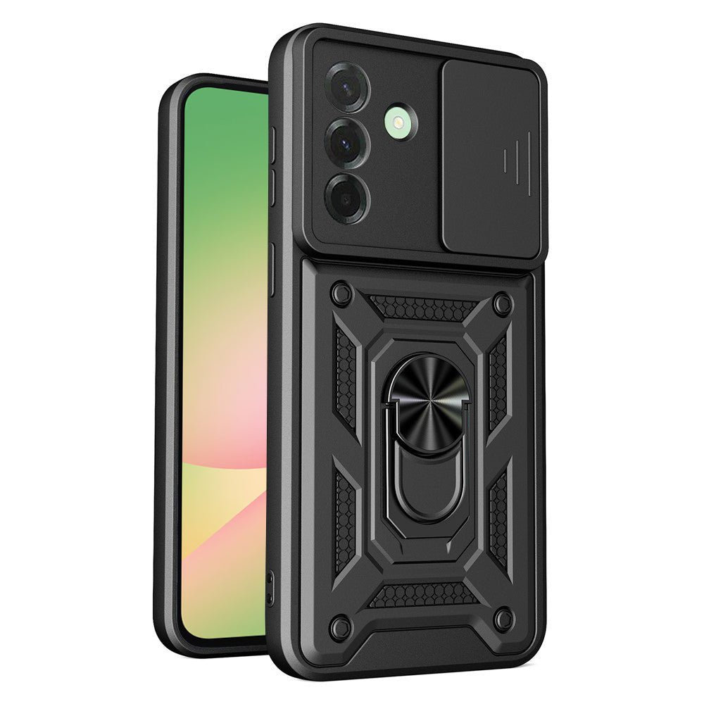 Techsuit Samsung Galaxy A57 5G - Σκληρή Θήκη με Προστασία Καμερών και Δαχτυλίδι Συγκράτησης - CamShield - Black