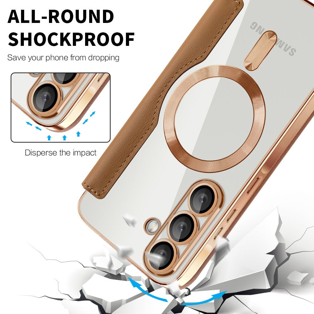 Techsuit Samsung Galaxy A57 5G - Θήκη Βιβλίο με MagSafe με Υποδοχές Καρτών και RFID Προστασία - SmartMag Book Case - Brown
