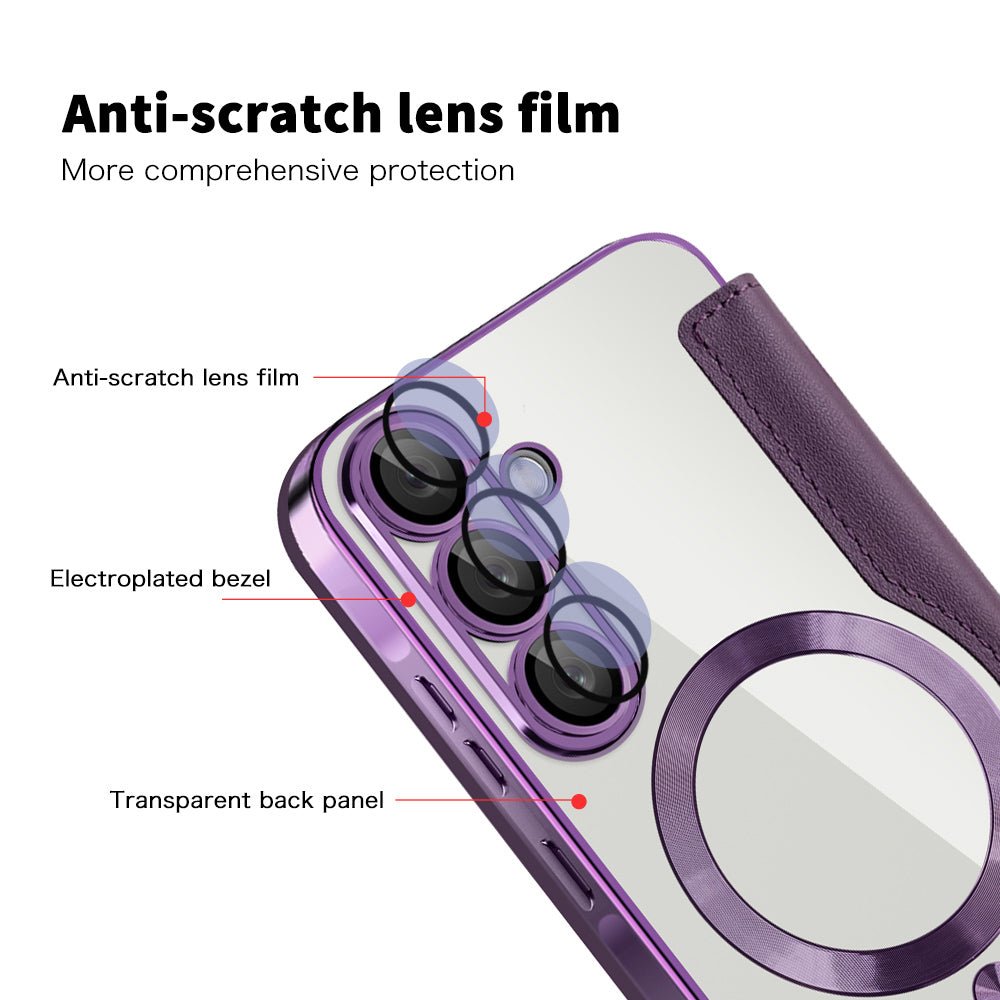 Techsuit Samsung Galaxy A57 5G - Θήκη Βιβλίο με MagSafe με Υποδοχές Καρτών και RFID Προστασία - SmartMag Book Case - Purple