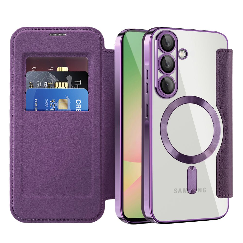 Techsuit Samsung Galaxy A57 5G - Θήκη Βιβλίο με MagSafe με Υποδοχές Καρτών και RFID Προστασία - SmartMag Book Case - Purple