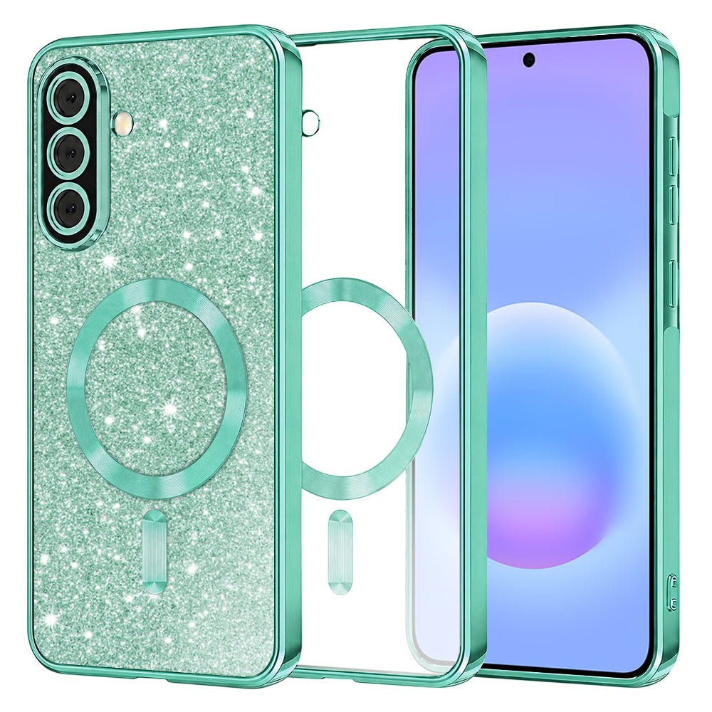 Techsuit Samsung Galaxy A57 5G - Θήκη Σιλικόνης - Luxury Glitter MagSafe - Light Green