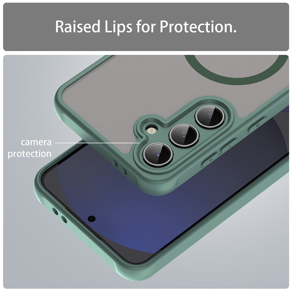 Techsuit Samsung Galaxy S24 FE - Σκληρή Θήκη με Πλαίσιο Σιλικόνης και MagSafe - HaloFrost II MagSafe - Green