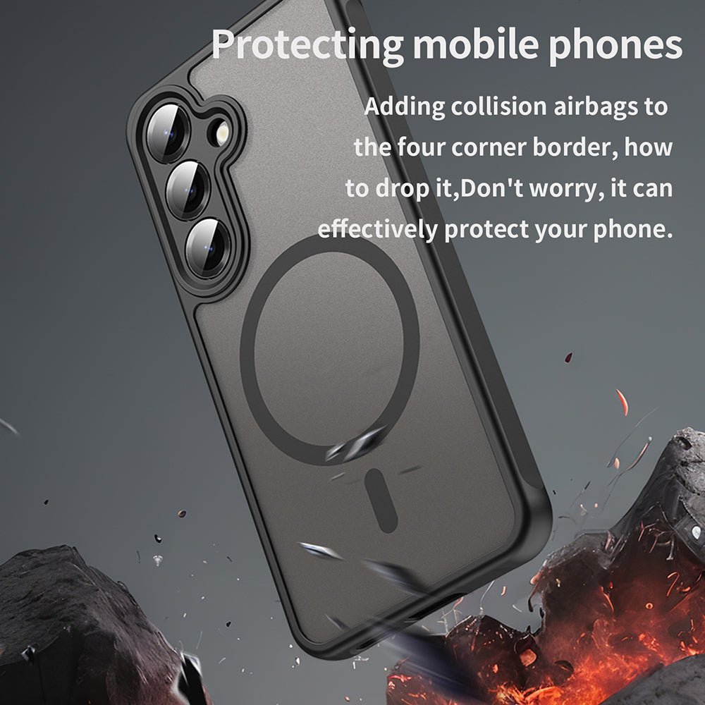 Techsuit Samsung Galaxy S24 Plus / S25 Plus - Σκληρή Θήκη με Πλαίσιο Σιλικόνης και MagSafe - HaloFrost II MagSafe - Black