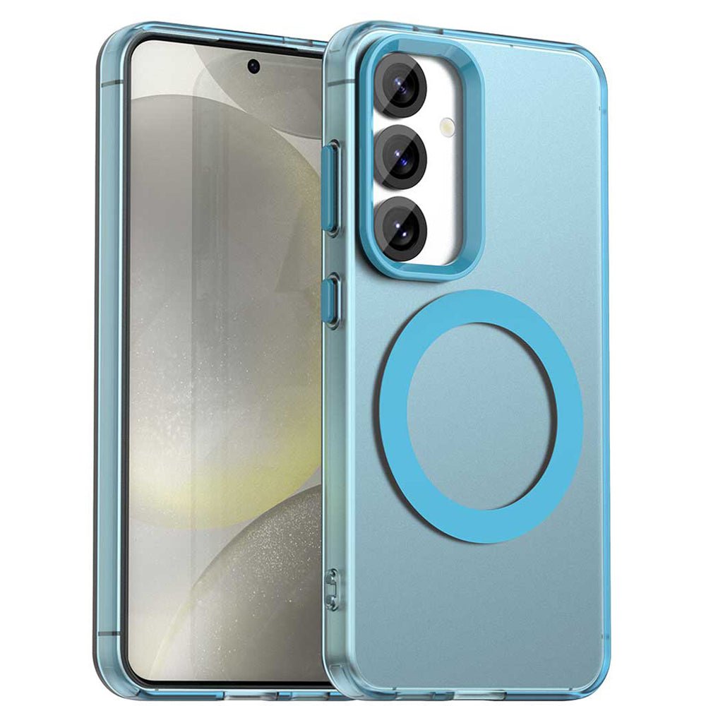 Techsuit Samsung Galaxy S24 / S25 - Σκληρή Θήκη με Πλαίσιο Σιλικόνης και MagSafe - CandyCase MagSafe - Blue