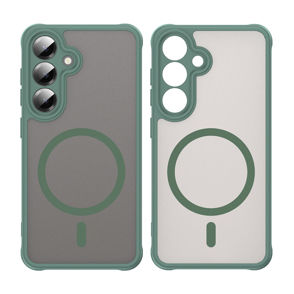 Techsuit Samsung Galaxy S24 / S25 - Σκληρή Θήκη με Πλαίσιο Σιλικόνης και MagSafe - HaloFrost II MagSafe - Green