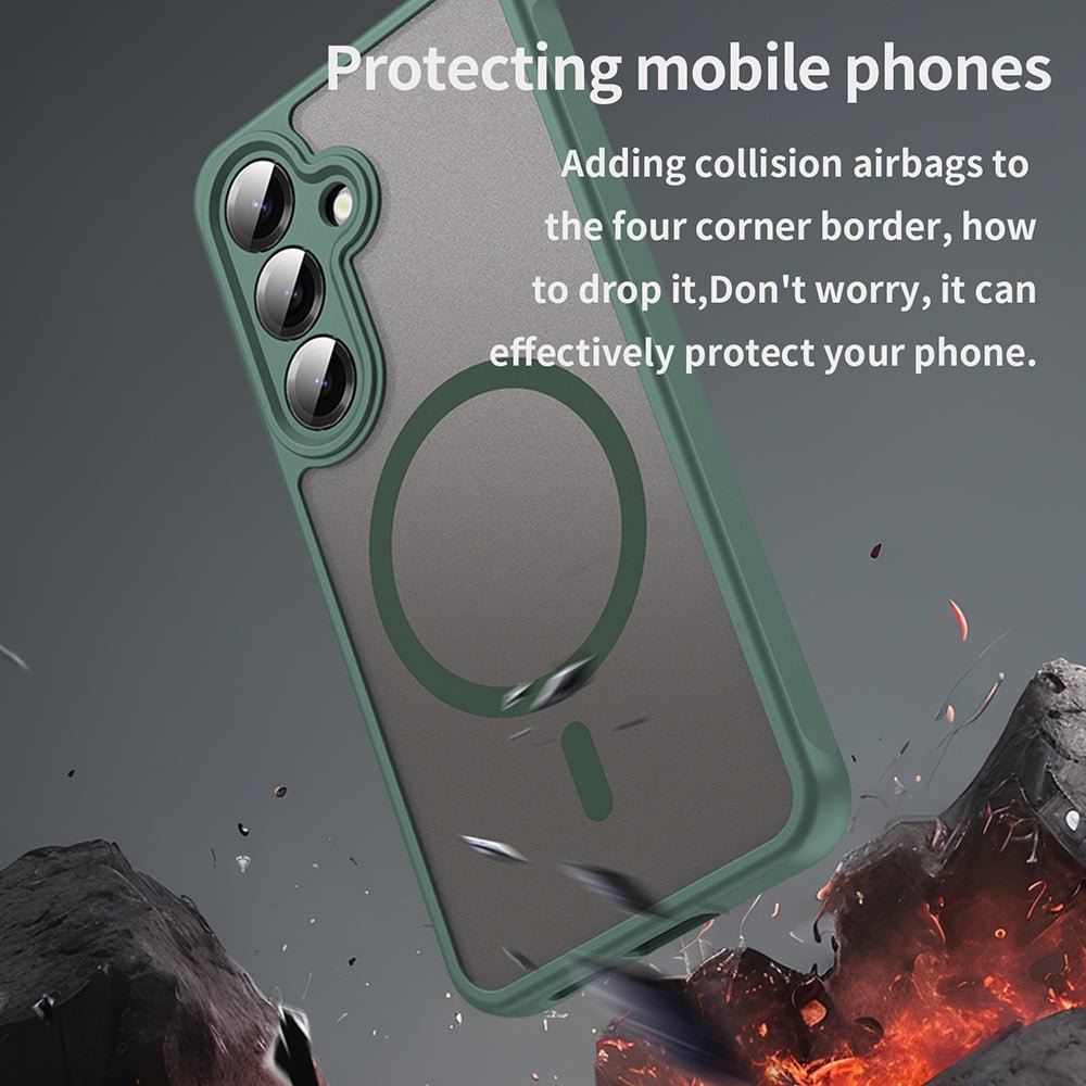 Techsuit Samsung Galaxy S24 / S25 - Σκληρή Θήκη με Πλαίσιο Σιλικόνης και MagSafe - HaloFrost II MagSafe - Green