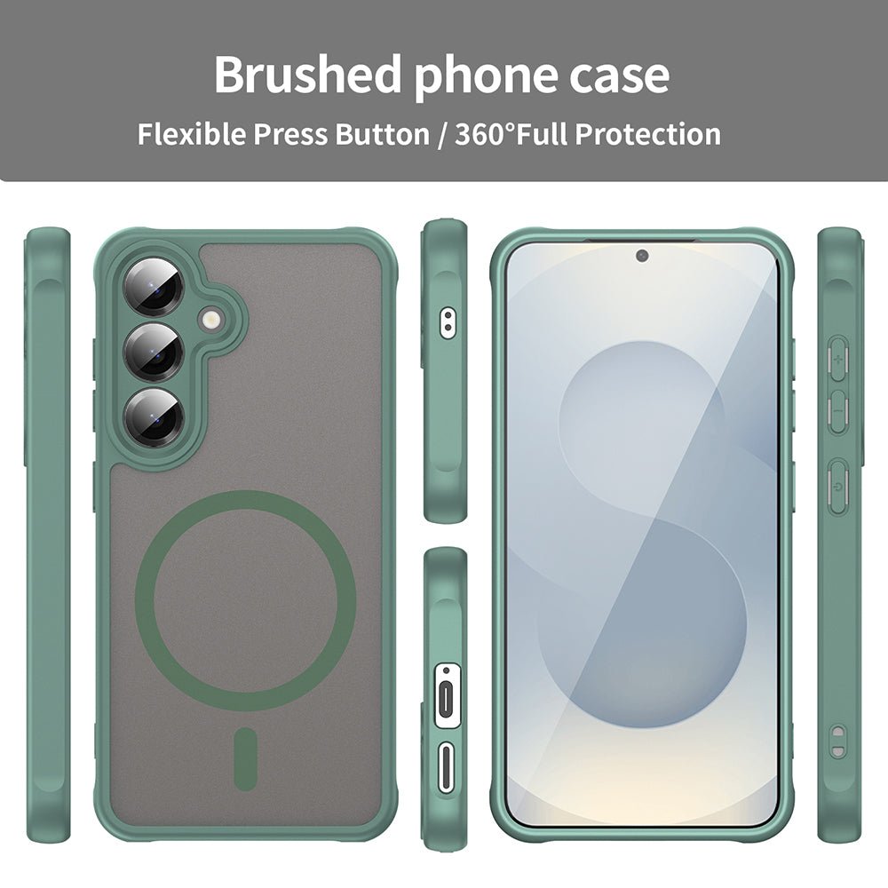 Techsuit Samsung Galaxy S24 / S25 - Σκληρή Θήκη με Πλαίσιο Σιλικόνης και MagSafe - HaloFrost II MagSafe - Green