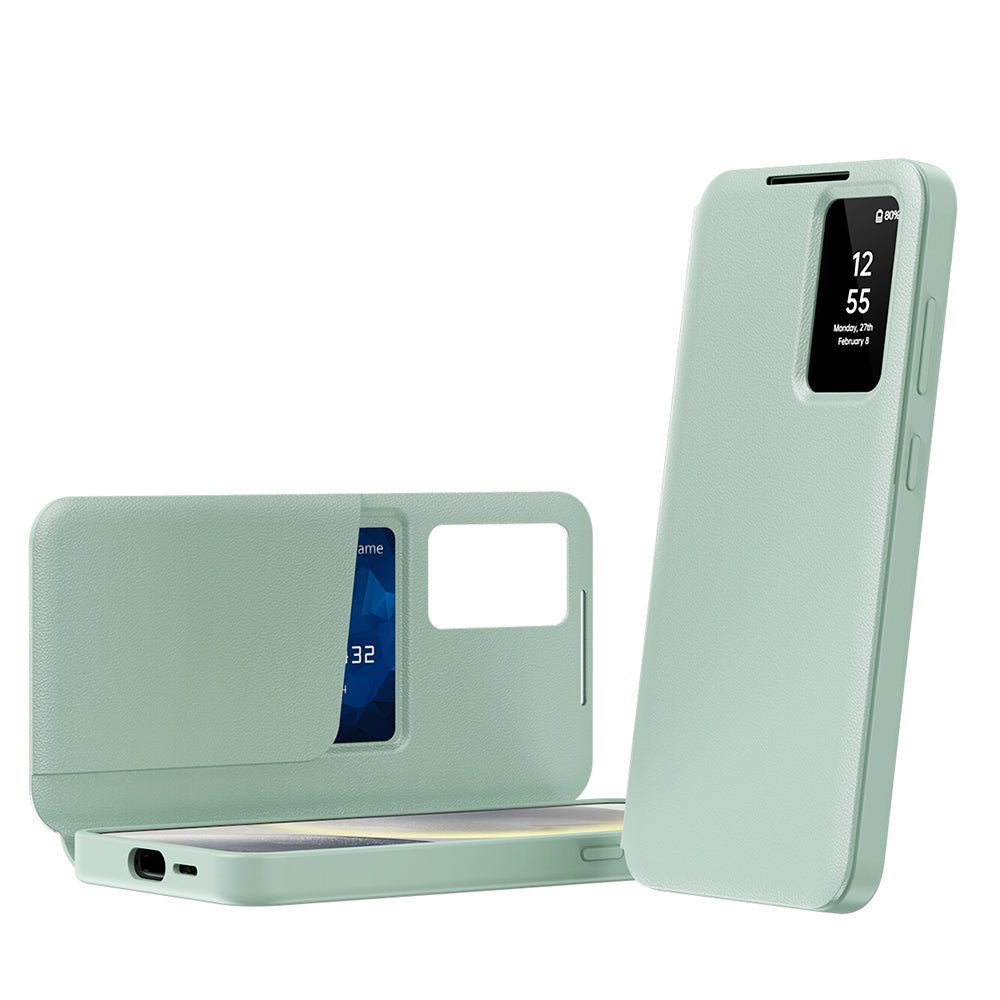 Techsuit Samsung Galaxy S24 - Θήκη Βιβλίο με Θέση για 1 Κάρτα - SmartView Series - Green