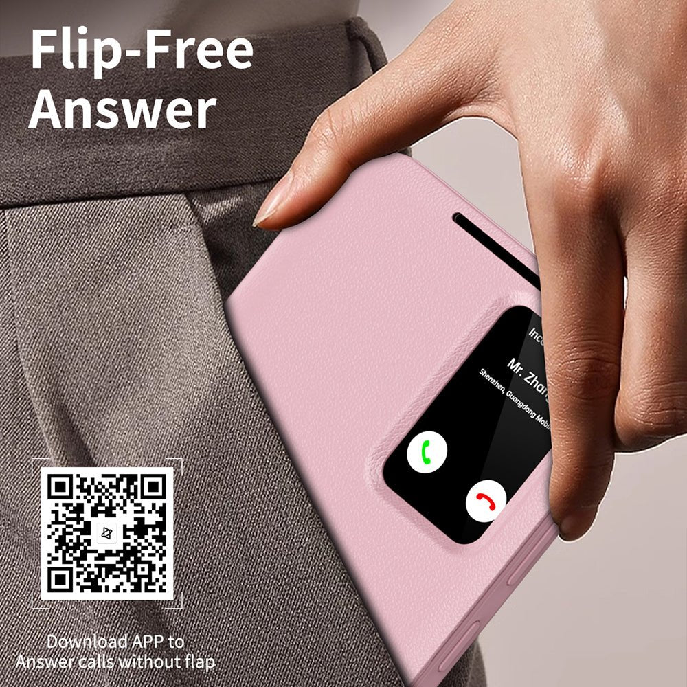 Techsuit Samsung Galaxy S24 Ultra - Θήκη Βιβλίο με Θέση για 1 Κάρτα - SmartView Series - Pink