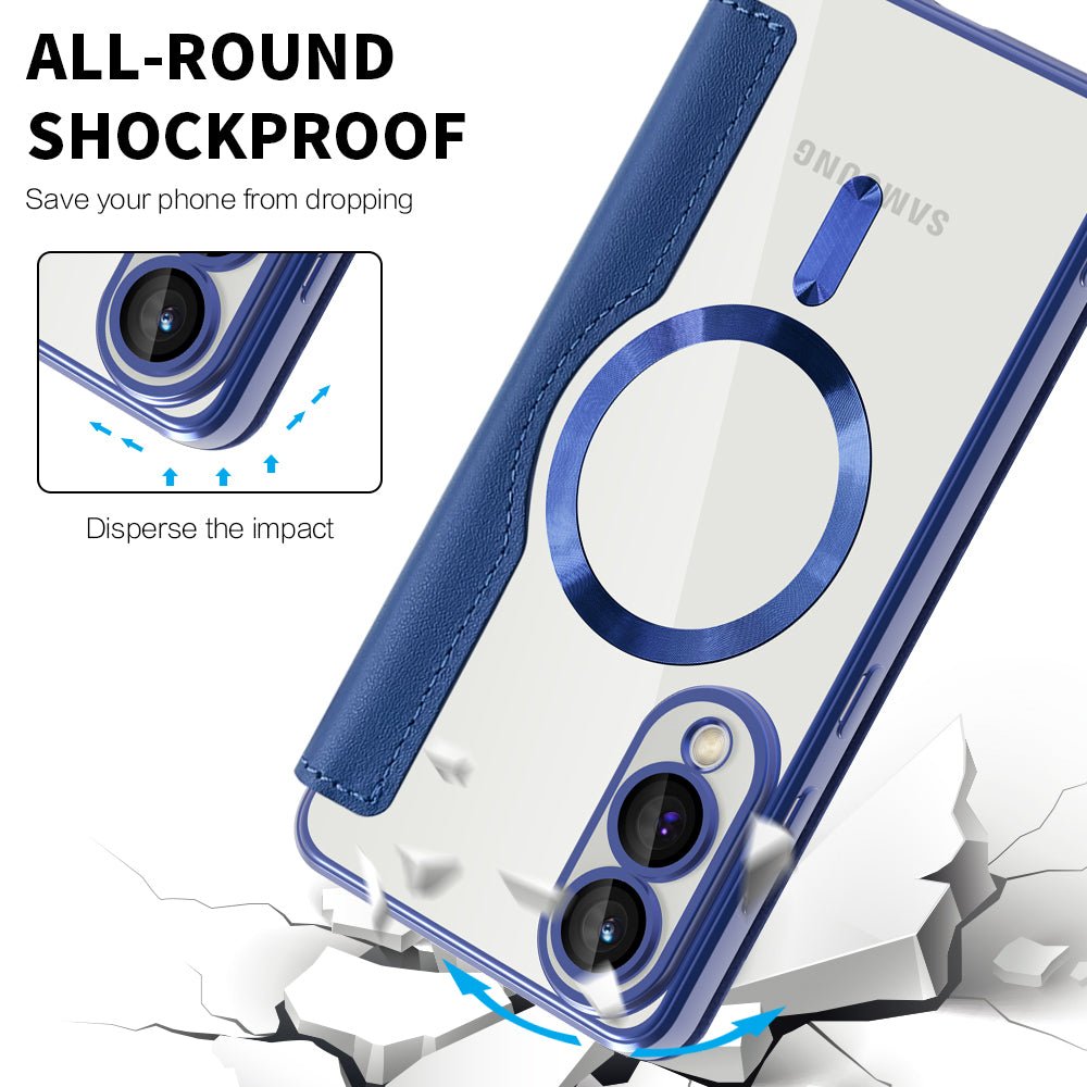 Techsuit Samsung Galaxy S25 Edge - Θήκη Βιβλίο με MagSafe με Υποδοχές Καρτών και RFID Προστασία - SmartMag Book Case - Blue