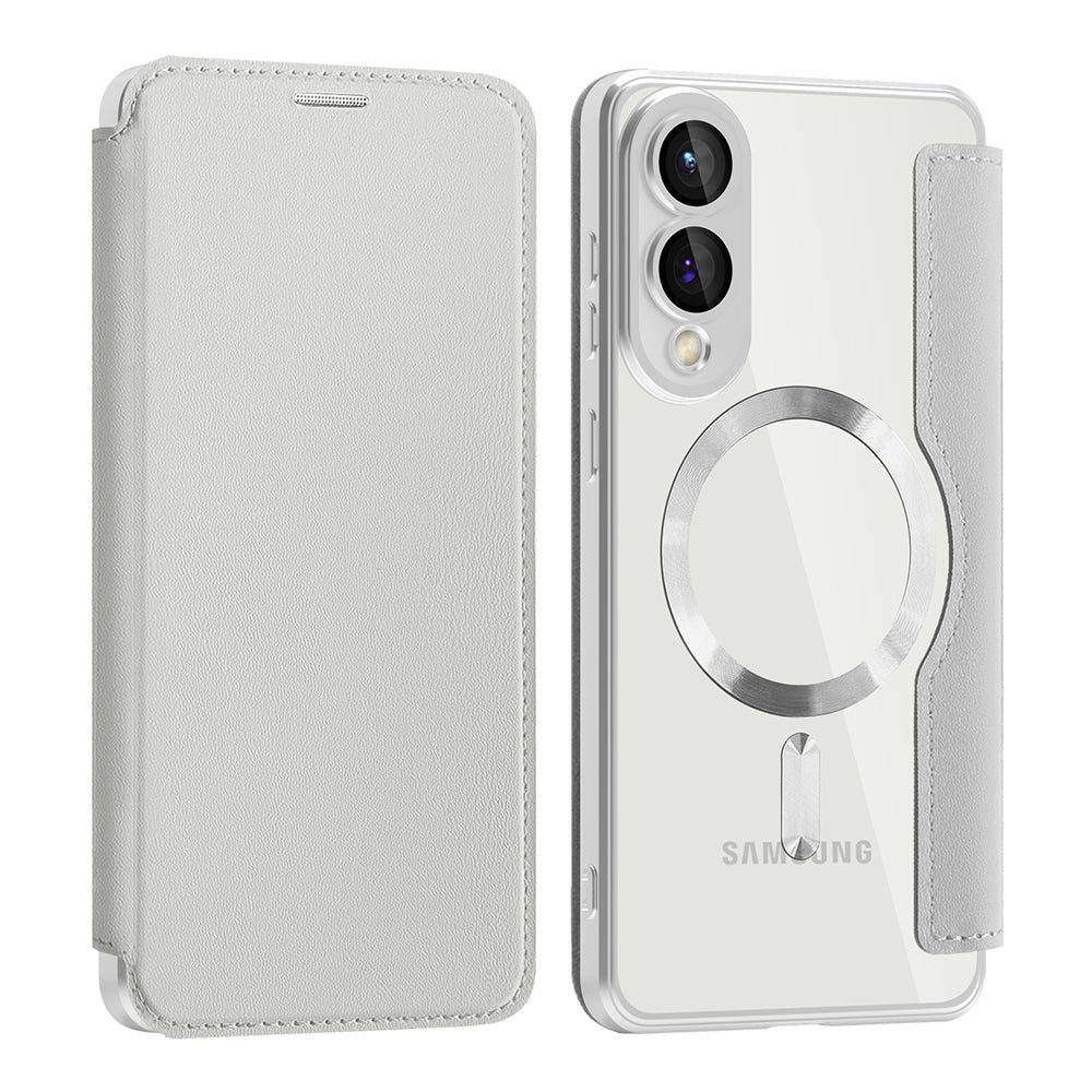 Techsuit Samsung Galaxy S25 Edge - Θήκη Βιβλίο με MagSafe με Υποδοχές Καρτών και RFID Προστασία - SmartMag Book Case - Grey