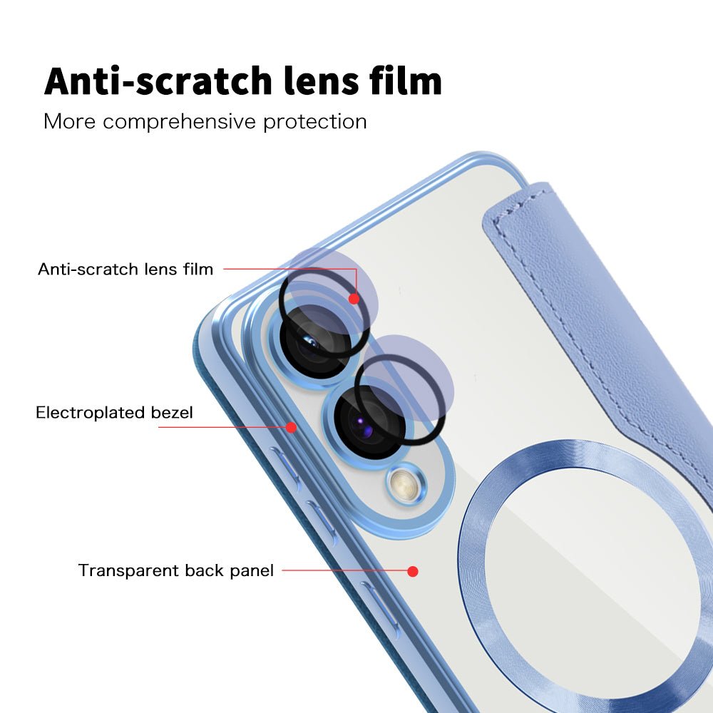 Techsuit Samsung Galaxy S25 Edge - Θήκη Βιβλίο με MagSafe με Υποδοχές Καρτών και RFID Προστασία - SmartMag Book Case - Light Blue