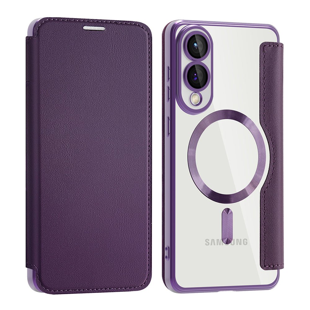 Techsuit Samsung Galaxy S25 Edge - Θήκη Βιβλίο με MagSafe με Υποδοχές Καρτών και RFID Προστασία - SmartMag Book Case - Purple