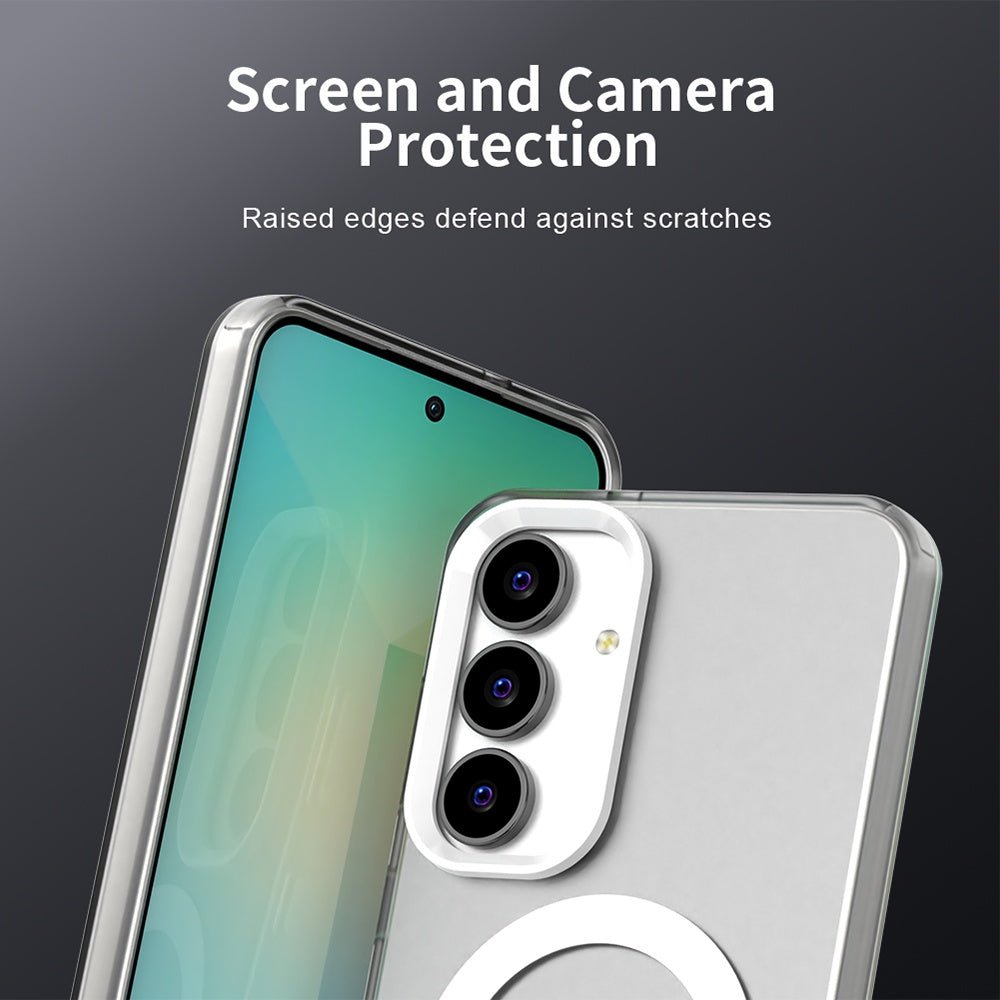 Techsuit Samsung Galaxy S25 FE - Σκληρή Θήκη με Πλαίσιο Σιλικόνης και MagSafe - CandyCase MagSafe - White