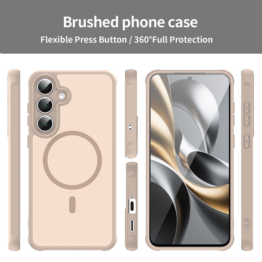 Techsuit Samsung Galaxy S25 FE - Σκληρή Θήκη με Πλαίσιο Σιλικόνης και MagSafe - HaloFrost II MagSafe - Gold