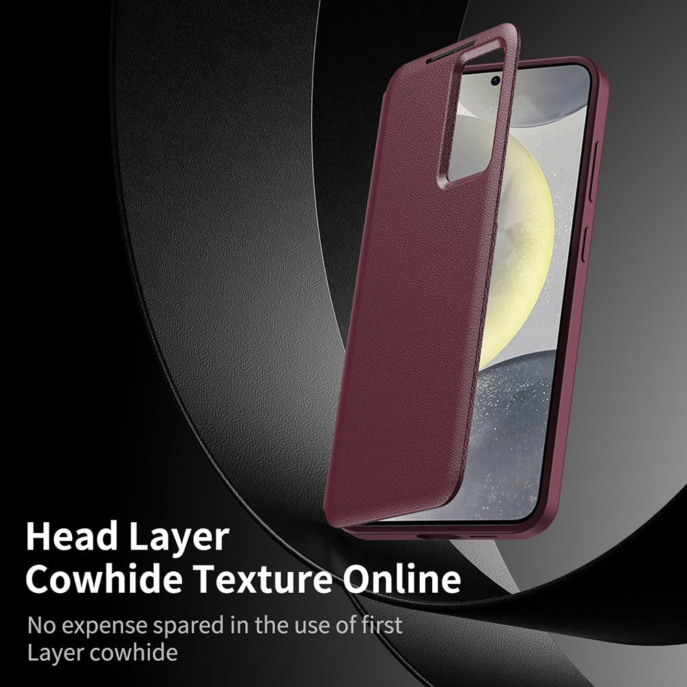 Techsuit Samsung Galaxy S25 FE - Θήκη Βιβλίο με Θέση για 1 Κάρτα - SmartView Series - Red