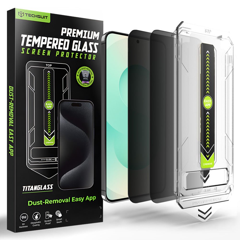 Techsuit Samsung Galaxy S25 Plus / Galaxy S24 Plus - Σετ με 2 Αντιχαρακτικά Γυαλιά Οθόνης - TitanGlass CrystalHD - Privacy