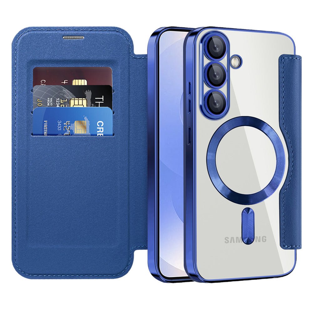 Techsuit Samsung Galaxy S25 Plus - Θήκη Βιβλίο με MagSafe με Υποδοχές Καρτών και RFID Προστασία - SmartMag Book Case - Blue