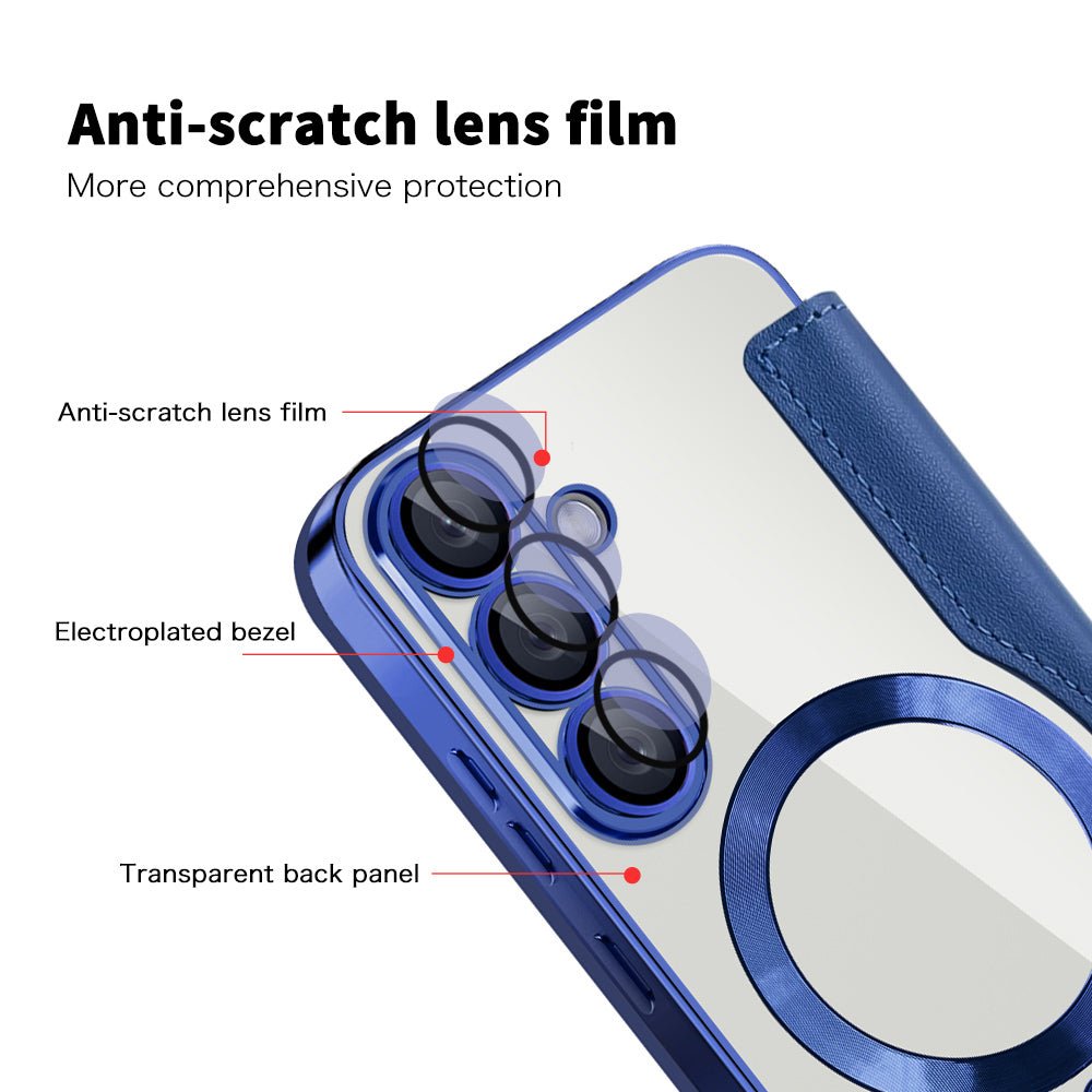 Techsuit Samsung Galaxy S25 Plus - Θήκη Βιβλίο με MagSafe με Υποδοχές Καρτών και RFID Προστασία - SmartMag Book Case - Blue
